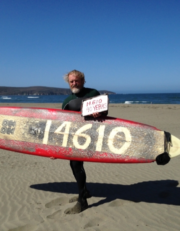 Dale Webster has officially surfed everyday straight for 40 years 